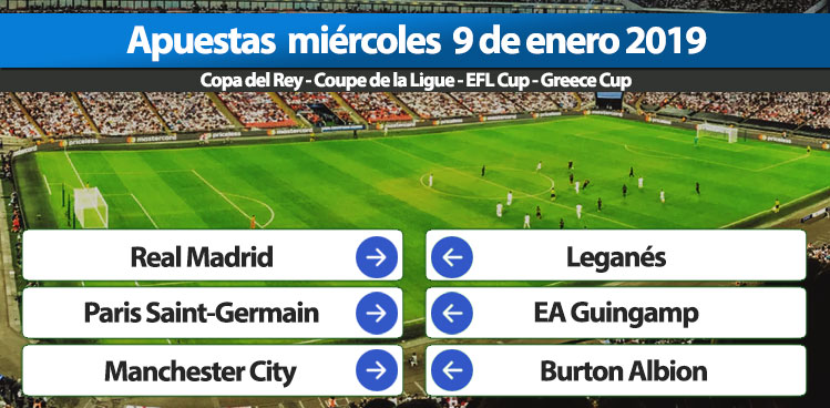 Apuestas de fútbol destacadas del miércoles, 9 de enero 2019.